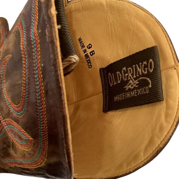 Old Gringo Lauren 13" Western Cowgirl Boots In Brass Leather Snip Toe Size 9 - Picture 13 of 16